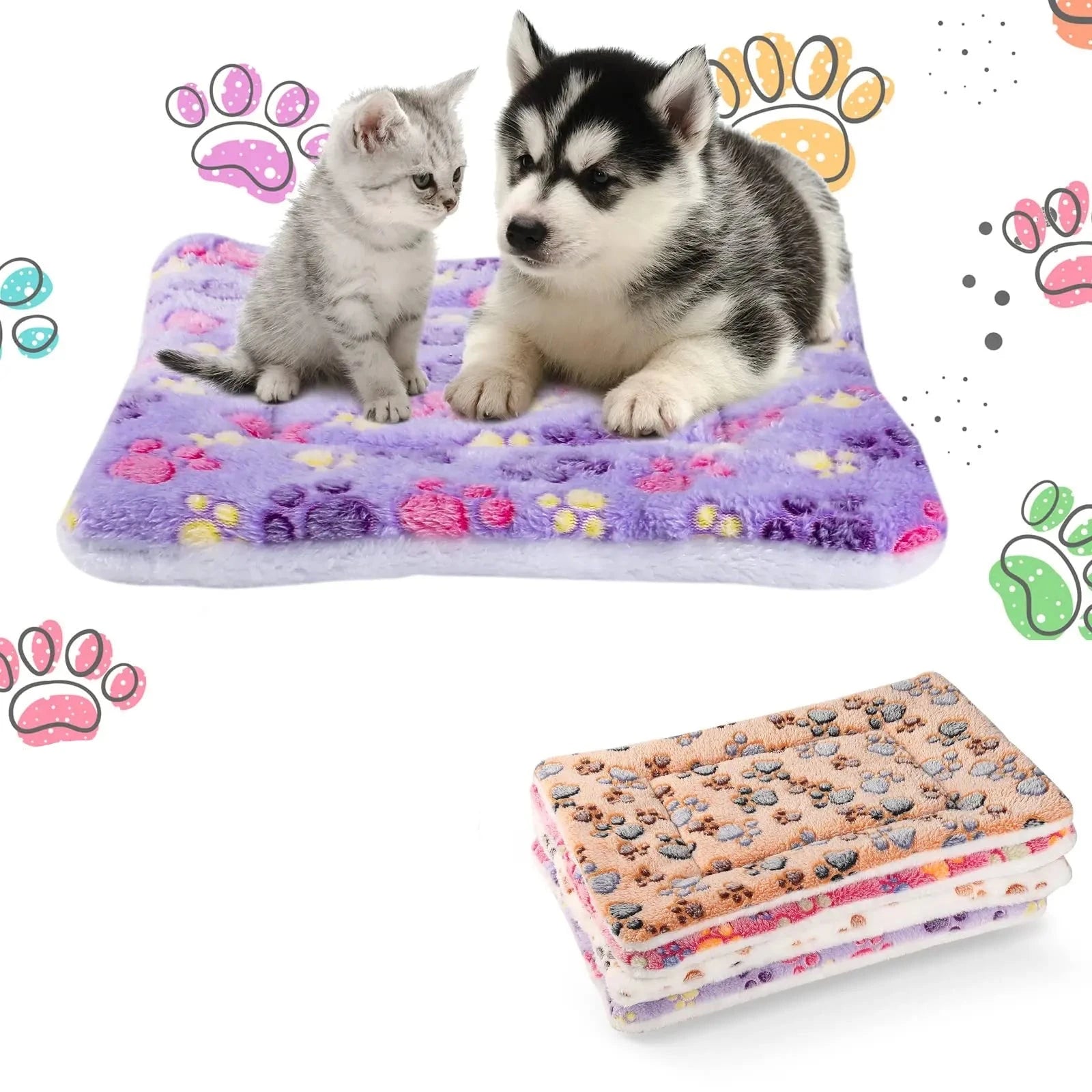 Thick Fleece Colourful Mat Bed for Small and Medum Dogs