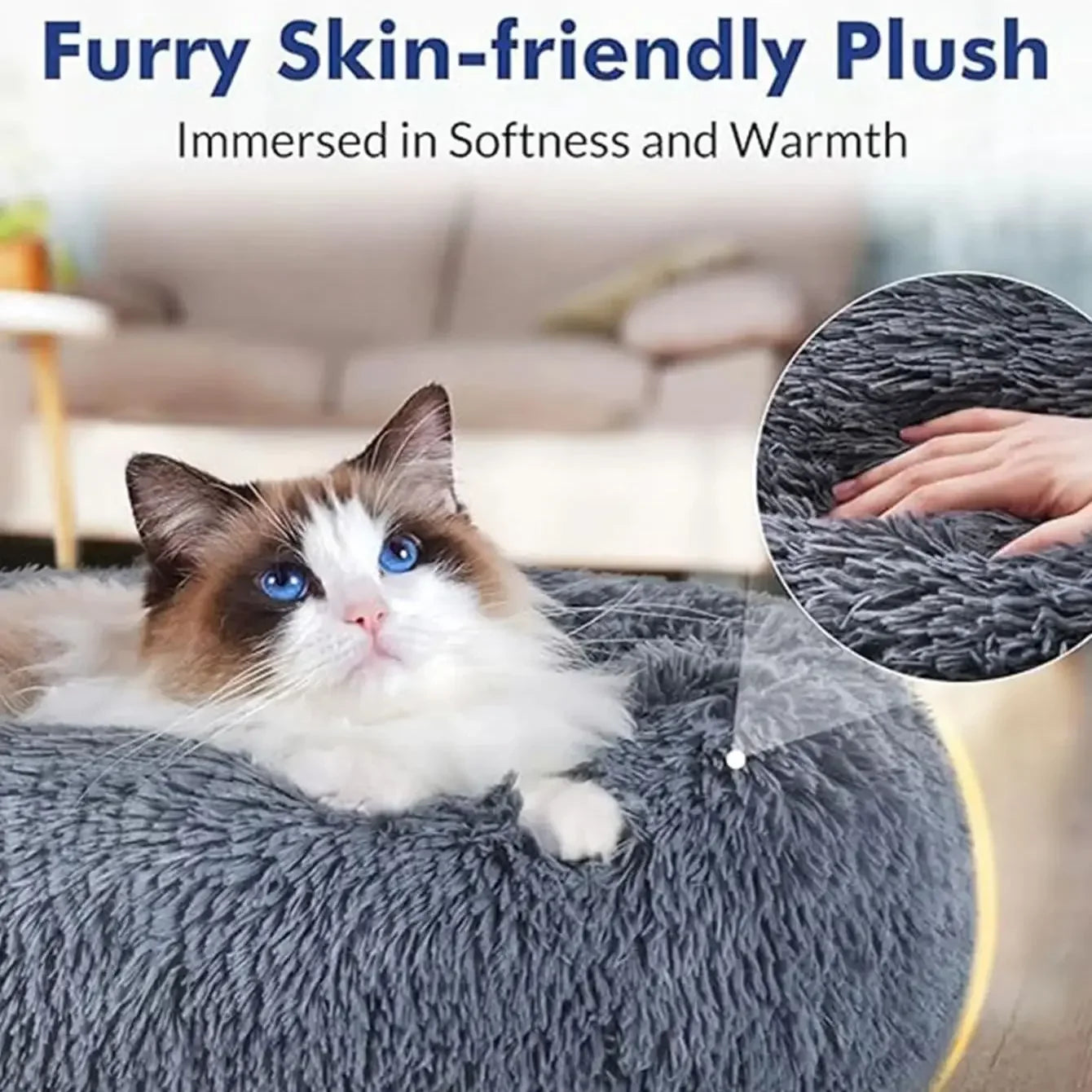 Super Soft and Fluffy Round Pet Bed