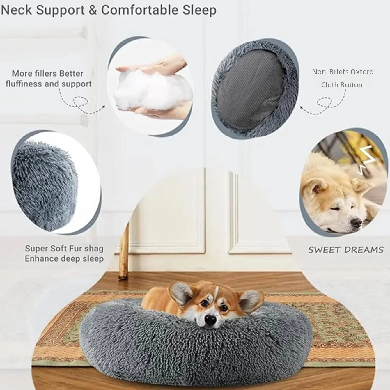 Super Soft and Fluffy Round Pet Bed