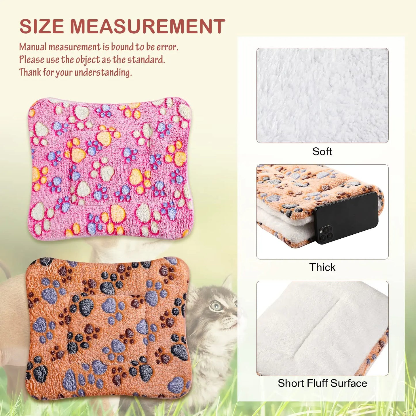 Thick Fleece Colourful Mat Bed for Small and Medium Dogs