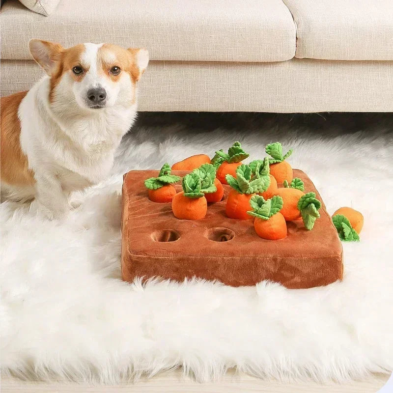 Plush Carrot Snuffle Puzzle Toy