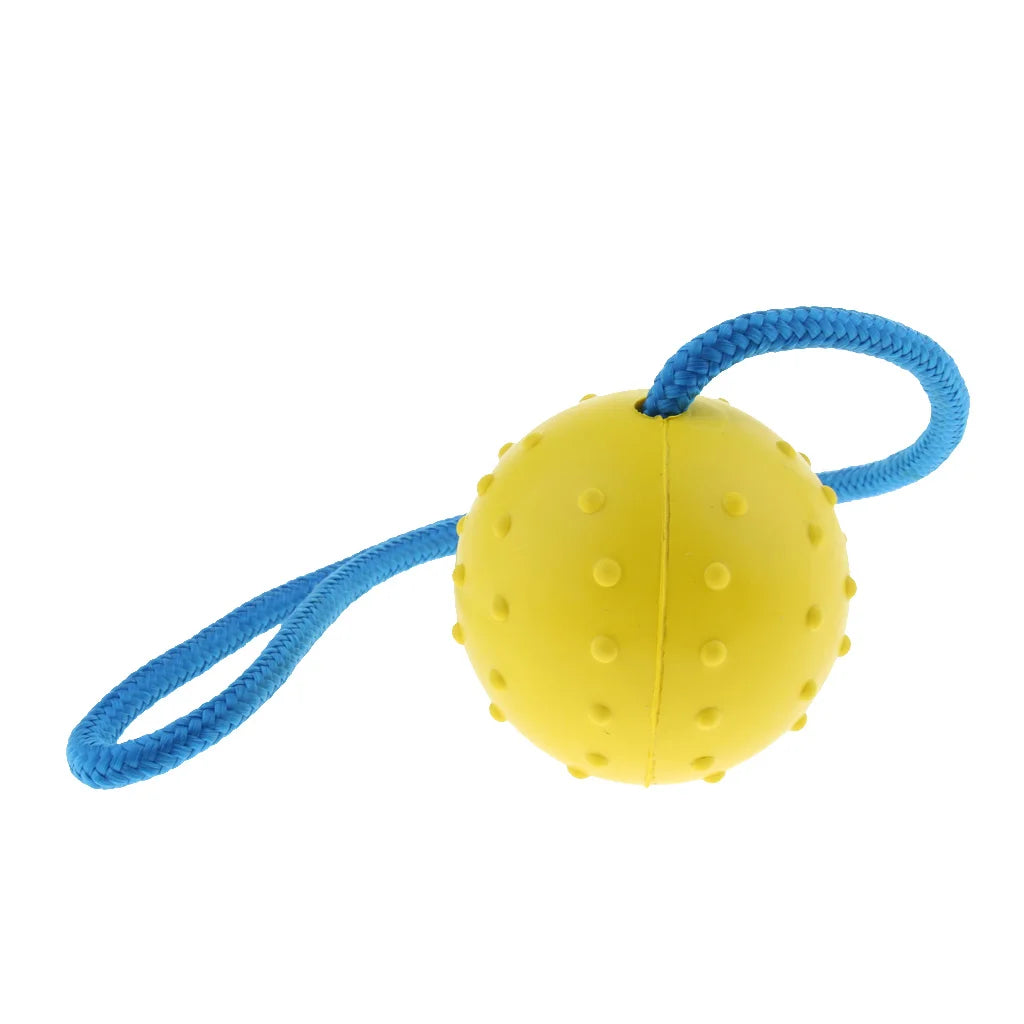 Durable Cotton Rope Rubber Ball for Fetch and Mental Stimulation