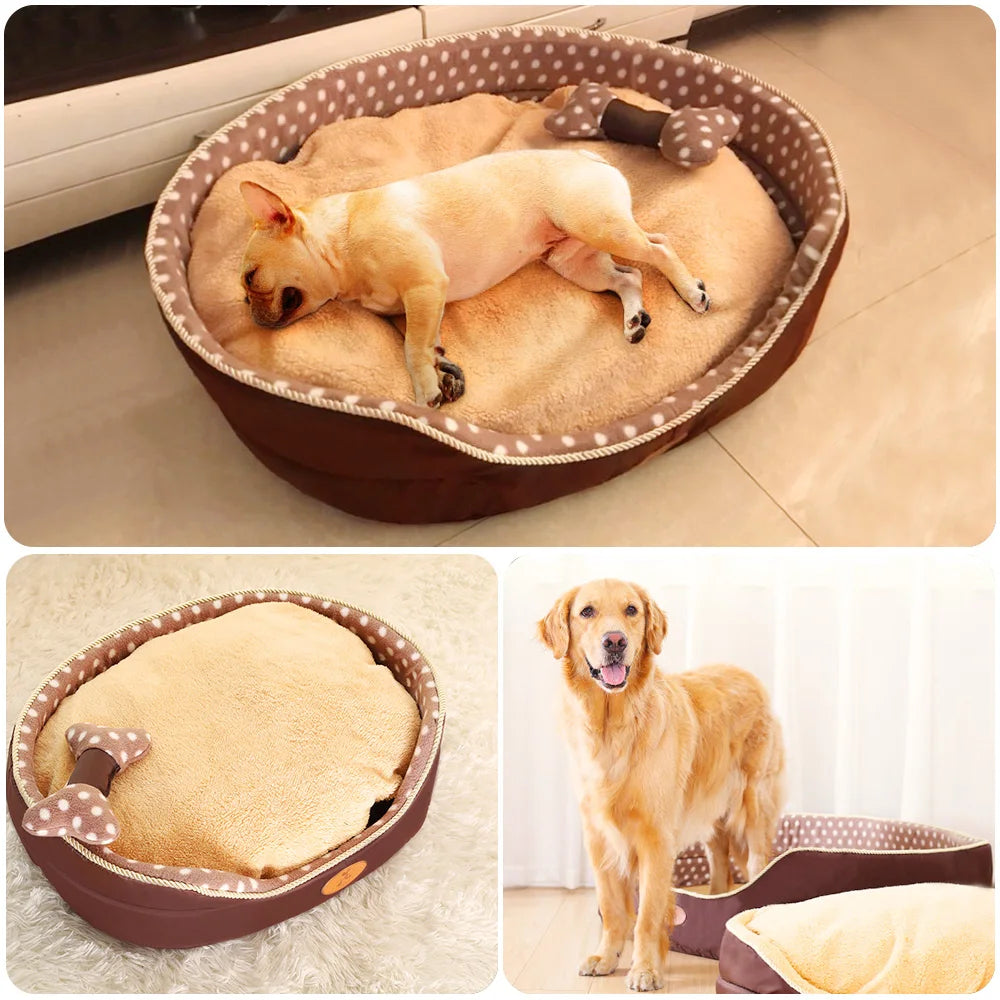 Soft Fleece Oval Dog Bed