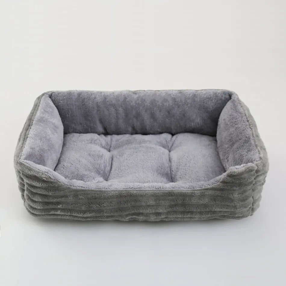 Plush Square Cushion Dog Bed