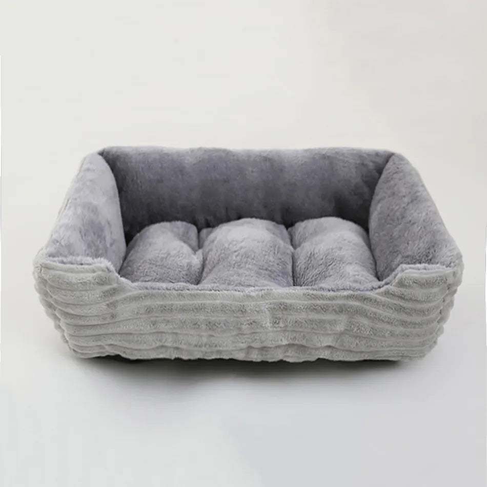 Plush Square Cushion Dog Bed