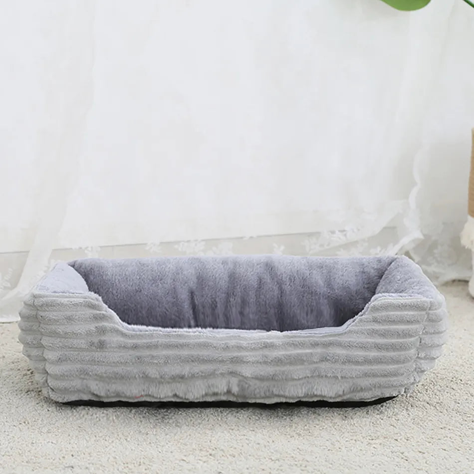 Plush Square Cushion Dog Bed