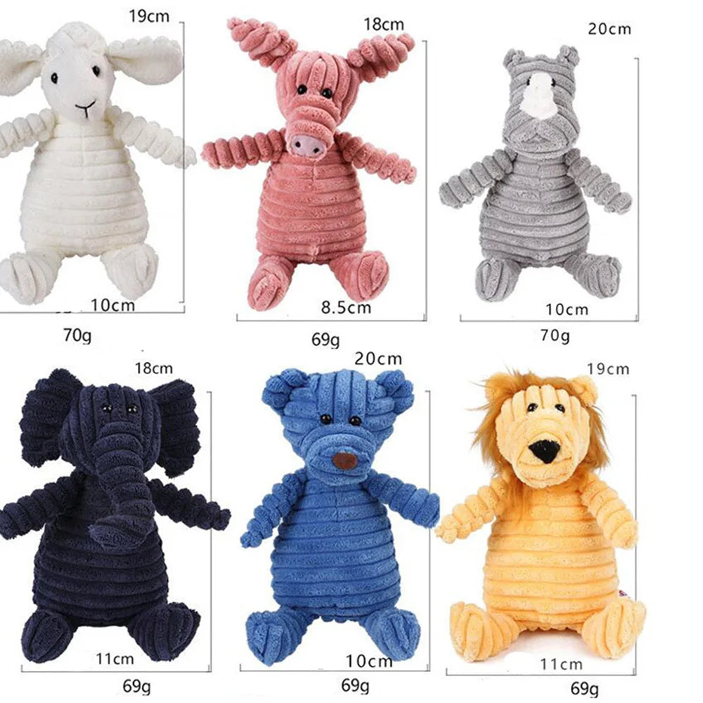 Plush Dog Toy Animal Stuffies with Squeekies